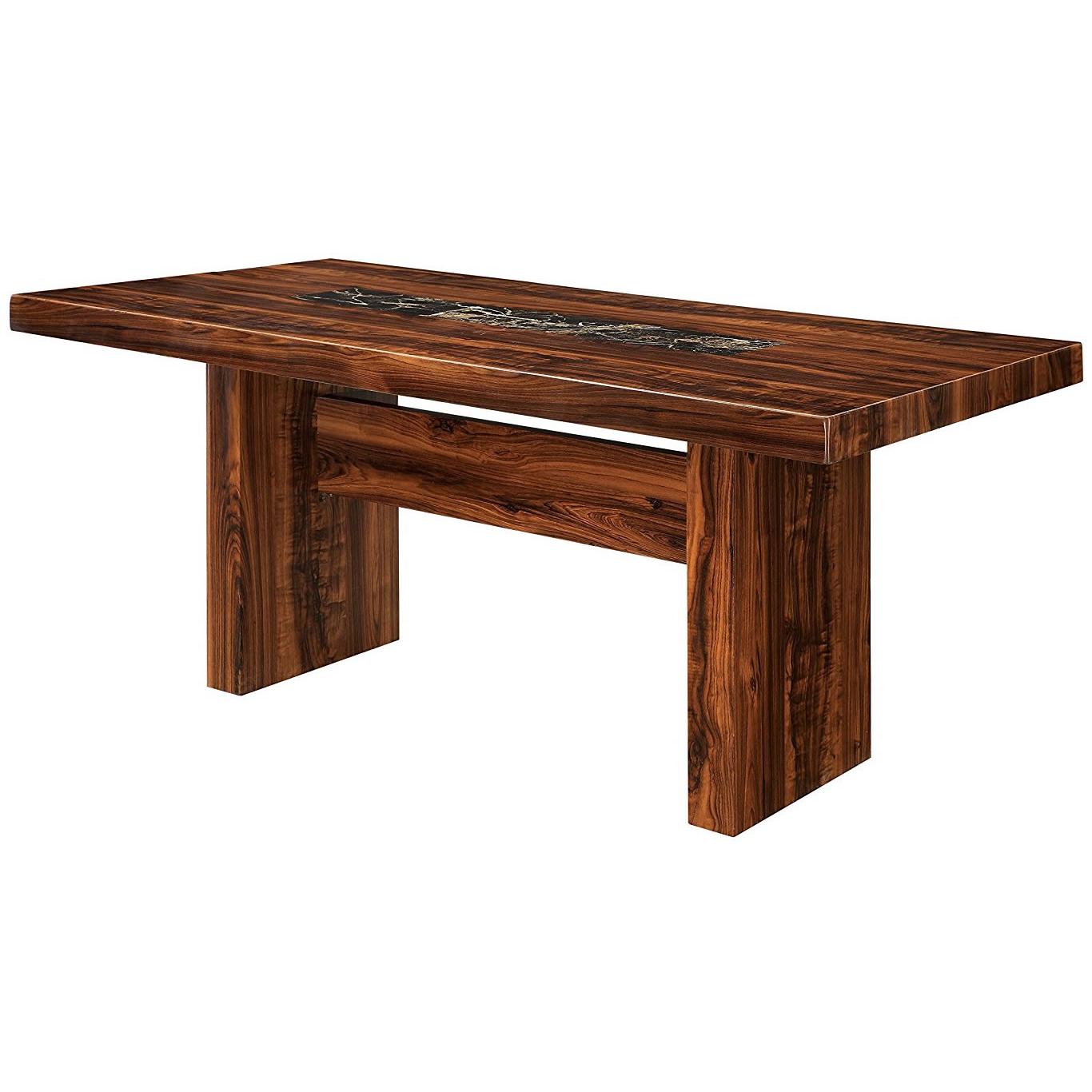 Furniture of America Bonneville Dining Table with Faux Marble Top and Trestle Base CM3824T-TABLE IMAGE 1